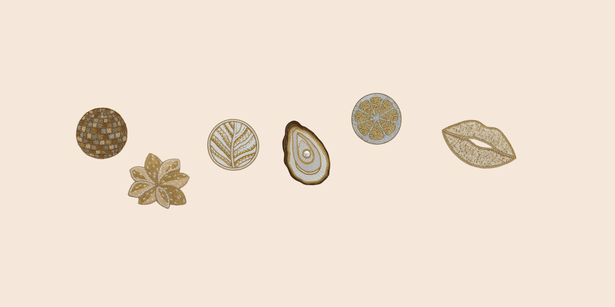 6 verschillende handgemaakte kralen onderzetters van My Marble.