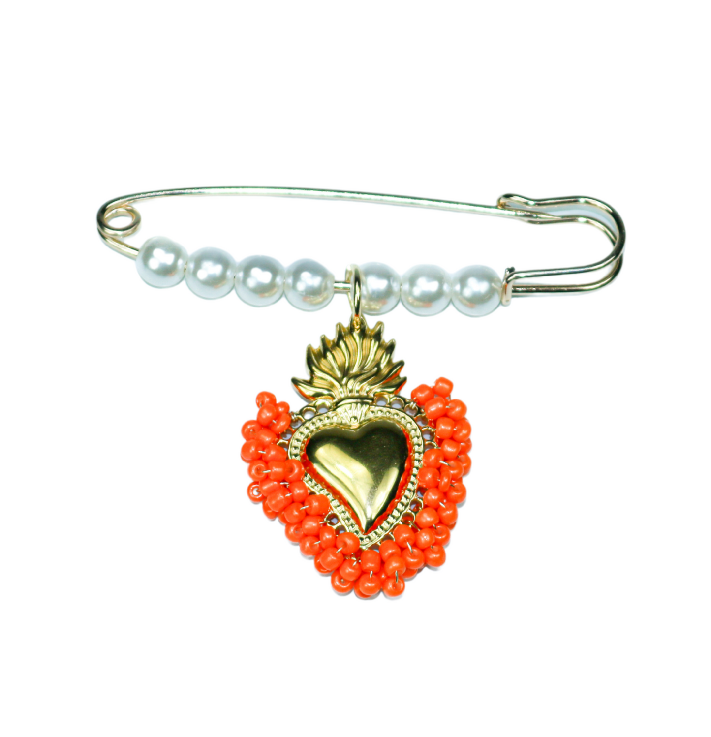 Faye broche oranje - My Marble