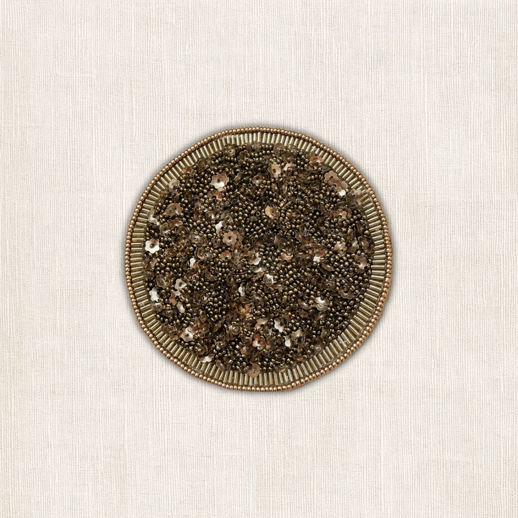 Handgemaakte brons glitter kralen onderzetter van My Marble