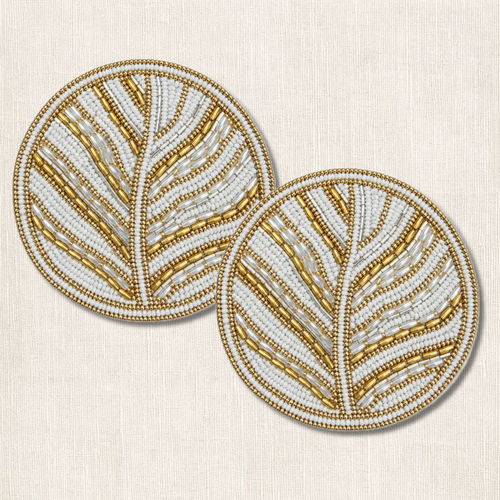 Handgemaakte feather kralen onderzetter van My Marble