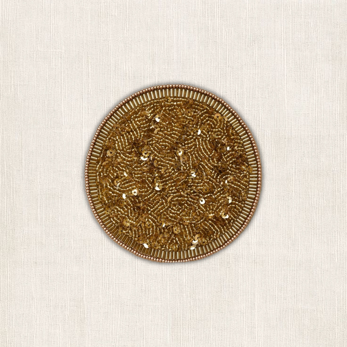 Handgemaakte gouden glitter kralen onderzetter van My Marble