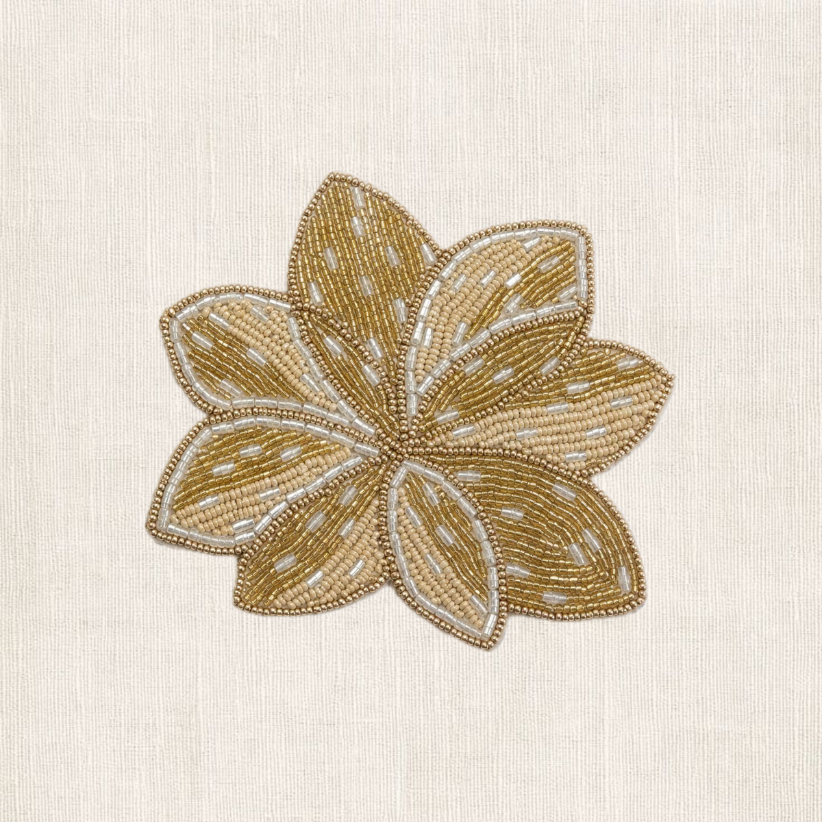 Handgemaakte lotus kralen onderzetter van My Marble
