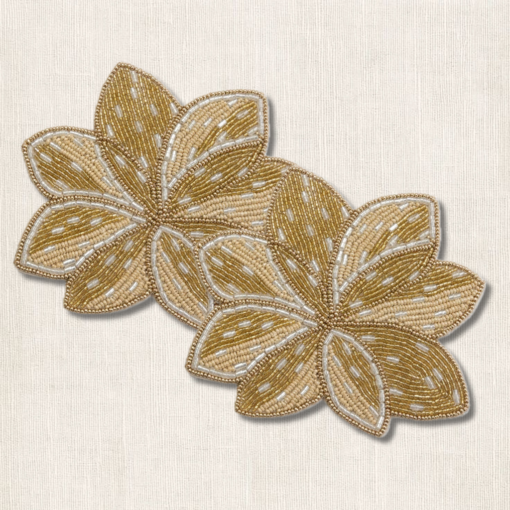 Handgemaakte lotus kralen onderzetter van My Marble