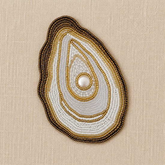 Handgemaakte Oyster kralen onderzetter van My Marble