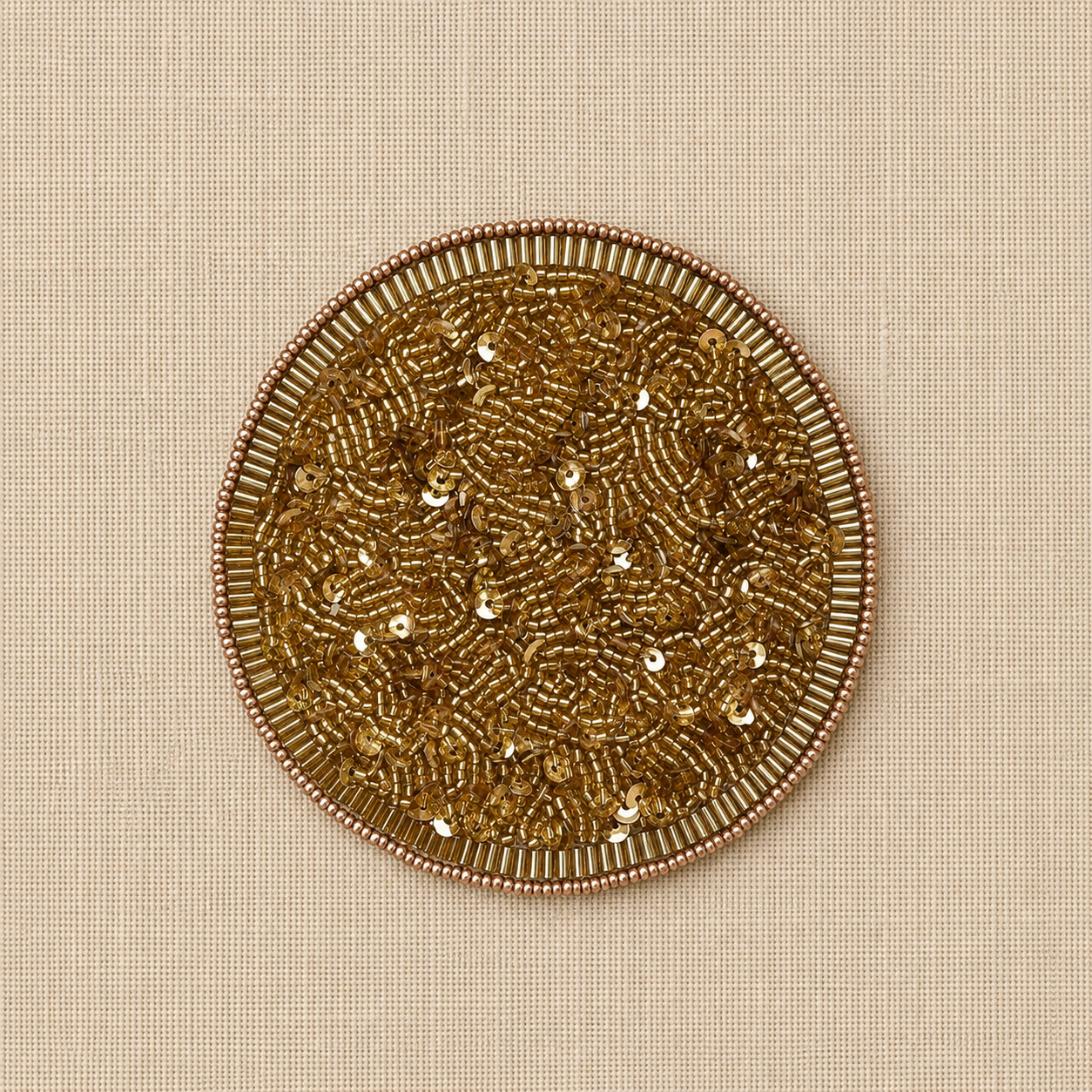Handgemaakte Scale kralen onderzetter van My Marble paillet goud