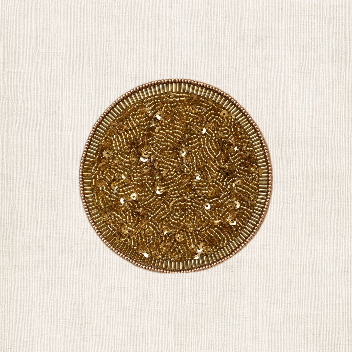 Handgemaakte Scale kralen onderzetter van My Marble paillet goud