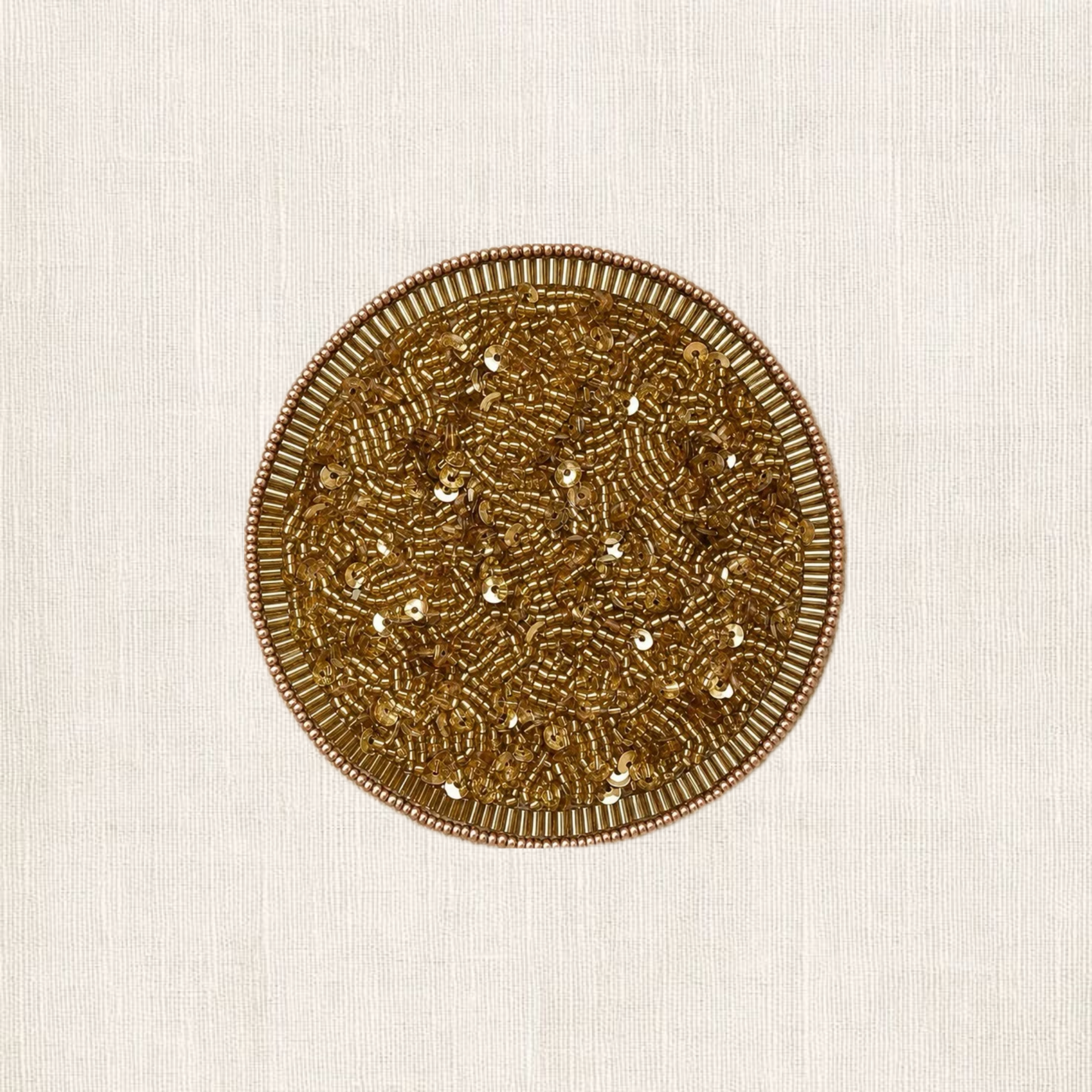Handgemaakte Scale kralen onderzetter van My Marble paillet goud