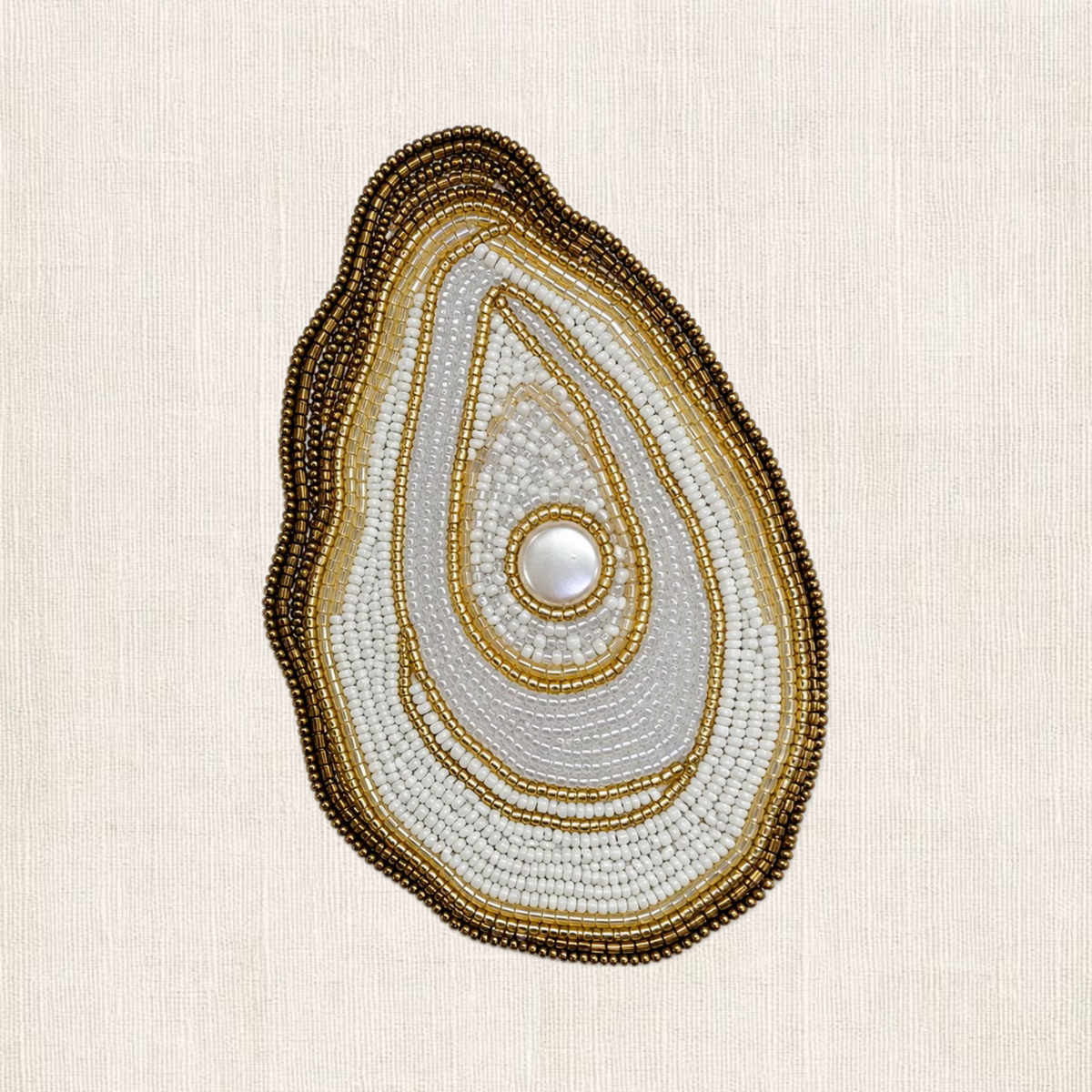 Handgemaakte Oyster kralen onderzetter van My Marble