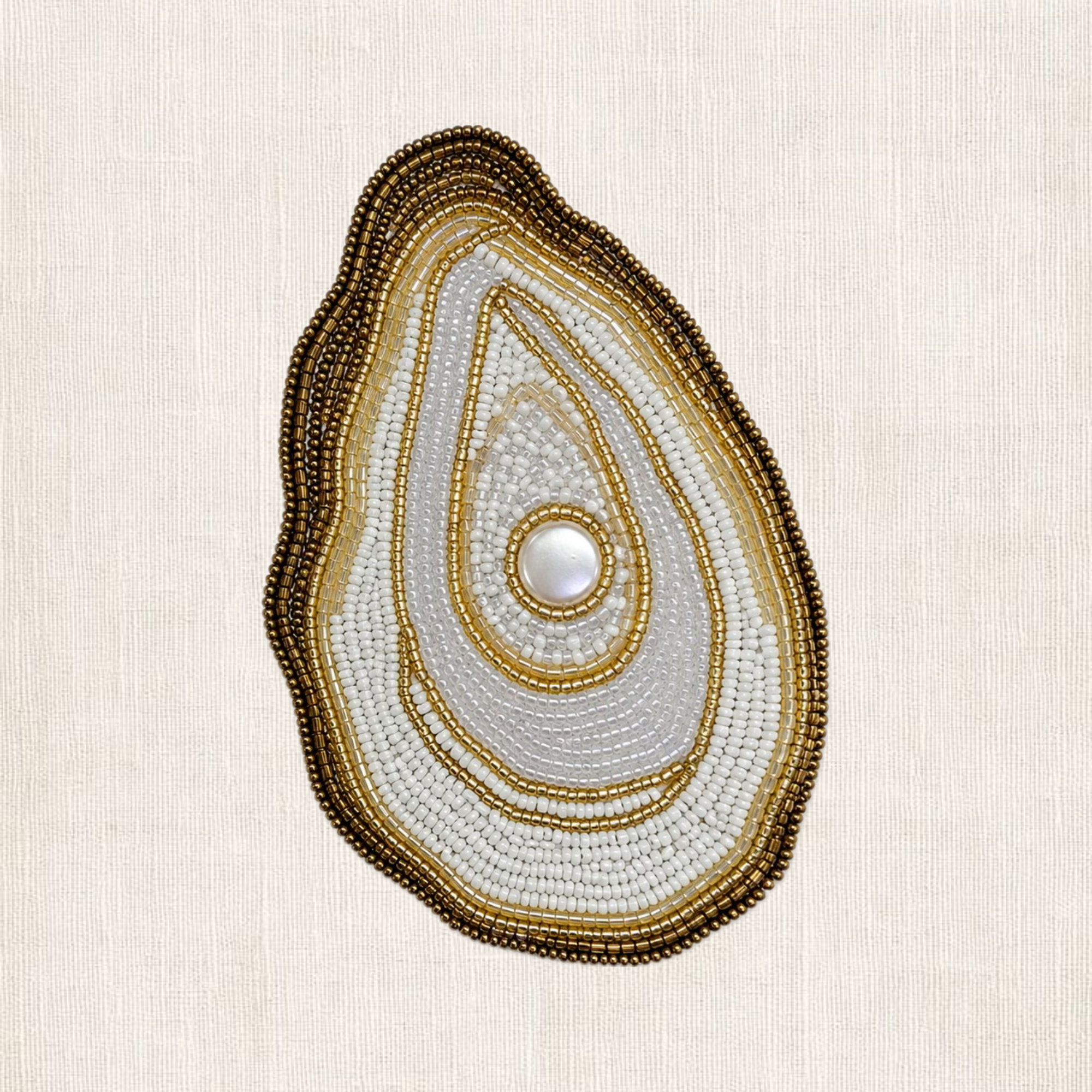Handgemaakte Oyster kralen onderzetter van My Marble